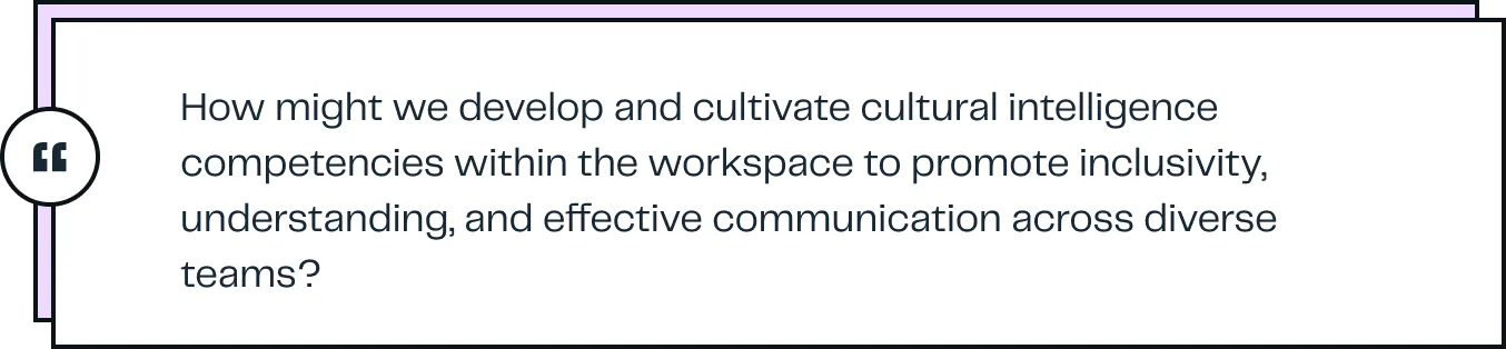 How might we develop and cultivate cultural intelligence competencies within the workspace to promote inclusivity, understanding, and effective communication across diverse teams?